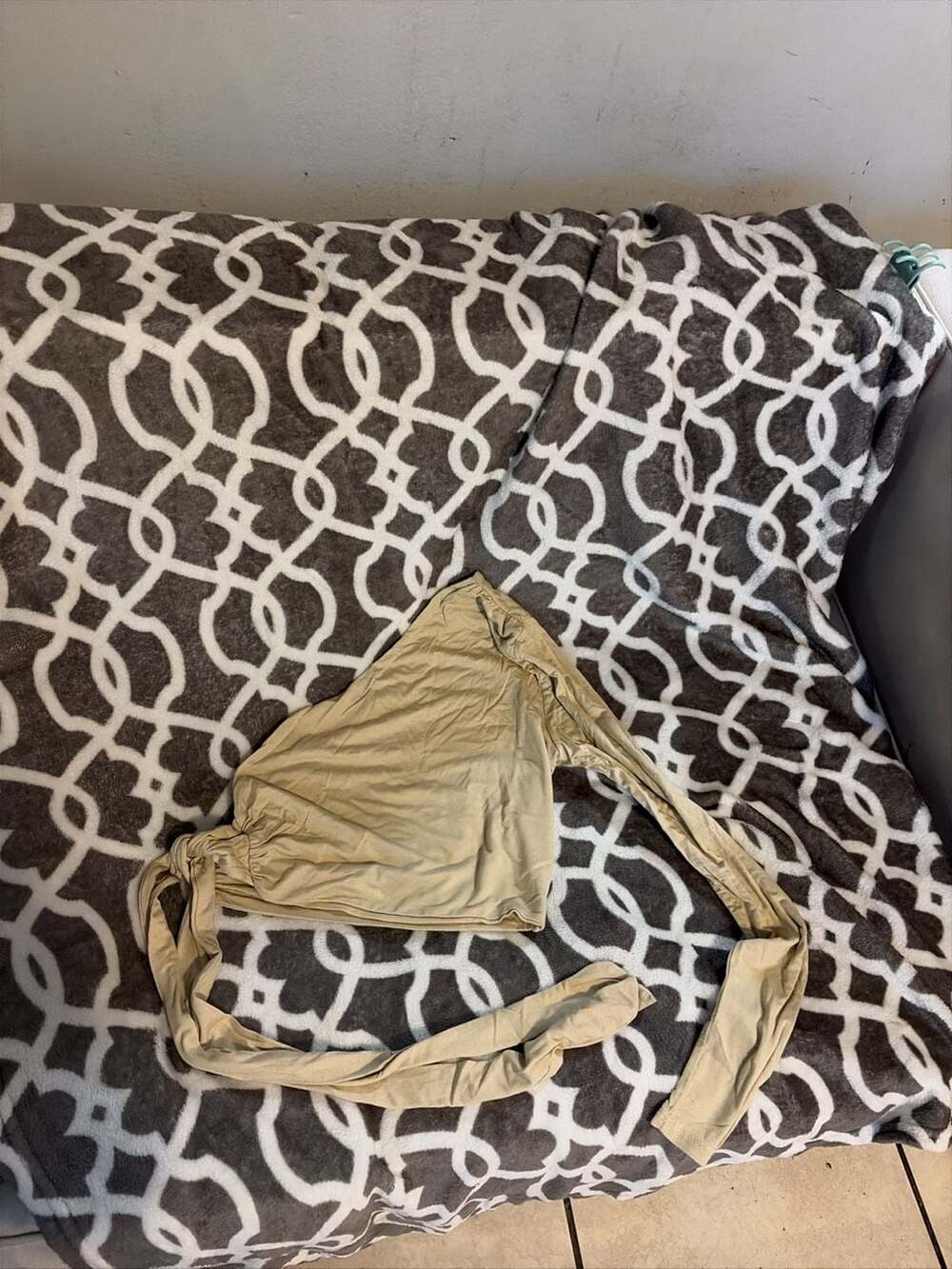 Fashion Nova Beige One-Shoulder Tie-Side Crop Top